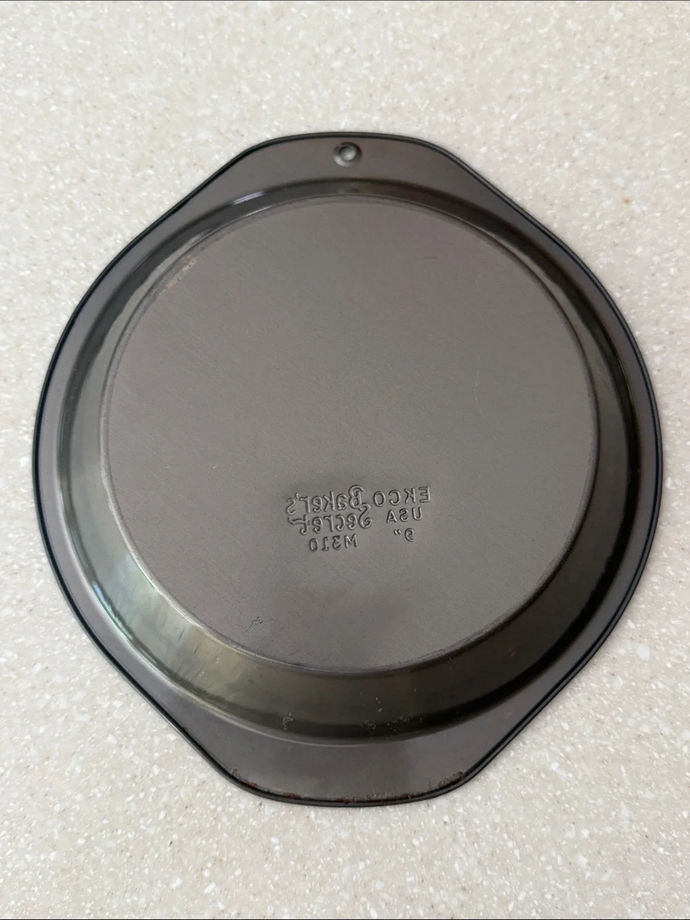 Vintage EKCO Baker’s Secret M310 9” Metal Pie Pan USA Hole For Hanging